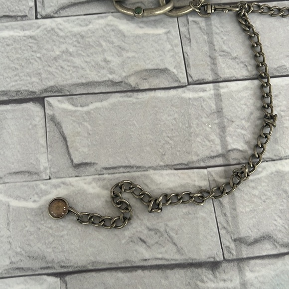 Multi colored rhinestones pewter chain belt - Picture 3 of 6